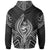 Guam Zip Hoodie Guam Seal Chamorro Tribal White Color - Polynesian Pride