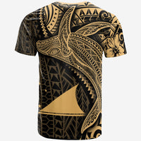 Tokelau T Shirt Humpback Whale & Coat of Arms Gold - Polynesian Pride