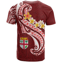 Fiji T Shirt Fijian Seal Polynesian Patterns Plumeria (Red) - Polynesian Pride