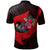 Guam Polo Shirt Polynesian Hook and Hibiscus (Red) - Polynesian Pride