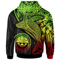 Federated States of Micronesia Zip up Hoodie Humpback Whale & Coat of Arms Reggae - Polynesian Pride