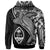 Guam Zip up Hoodie Humpback Whale & Coat of Arms White - Polynesian Pride