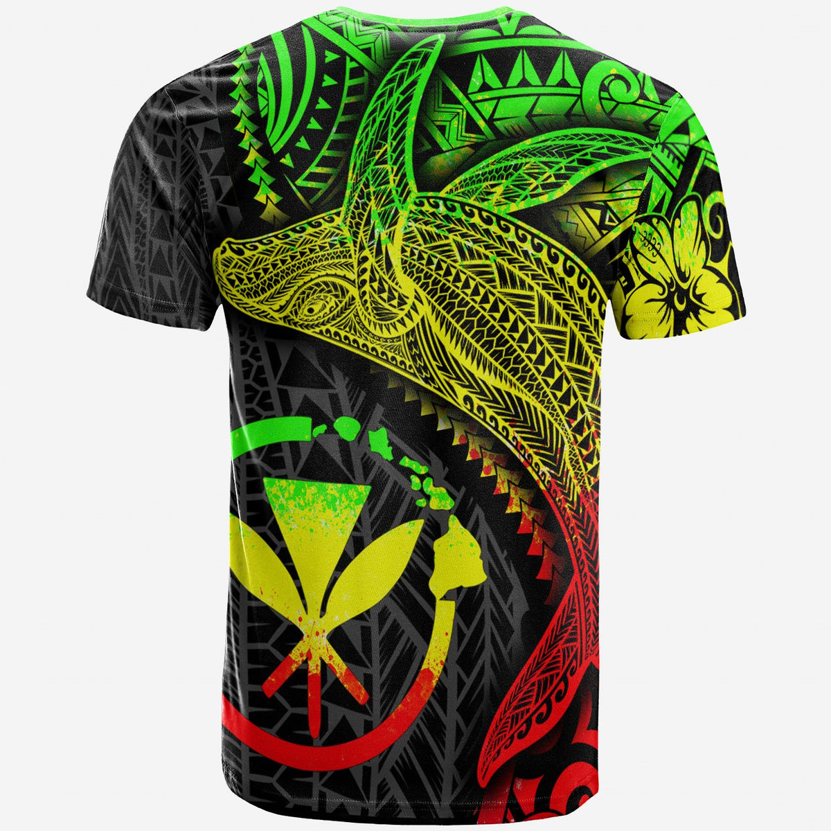 Hawaii Kanaka Maoli Map T Shirt Humpback Whale & Coat of Arms Reggae - Polynesian Pride