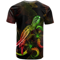 Vanuatu Polynesian T Shirt Turtle With Blooming Hibiscus Reggae - Polynesian Pride
