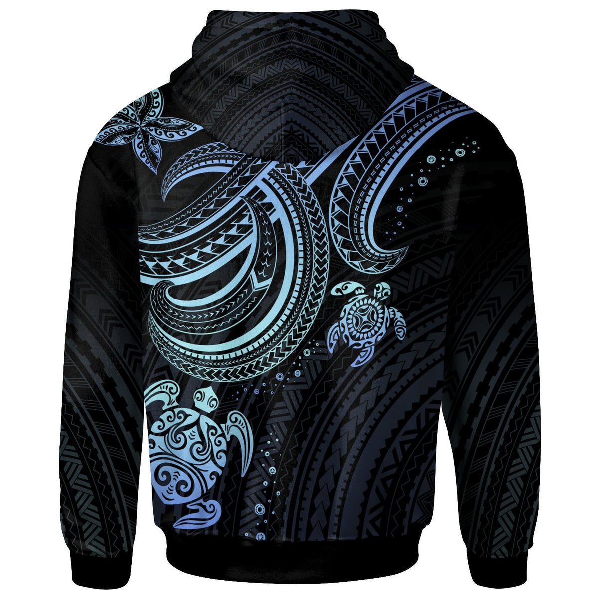 Polynesian Custom Hoodie Blue Turtle - Polynesian Pride