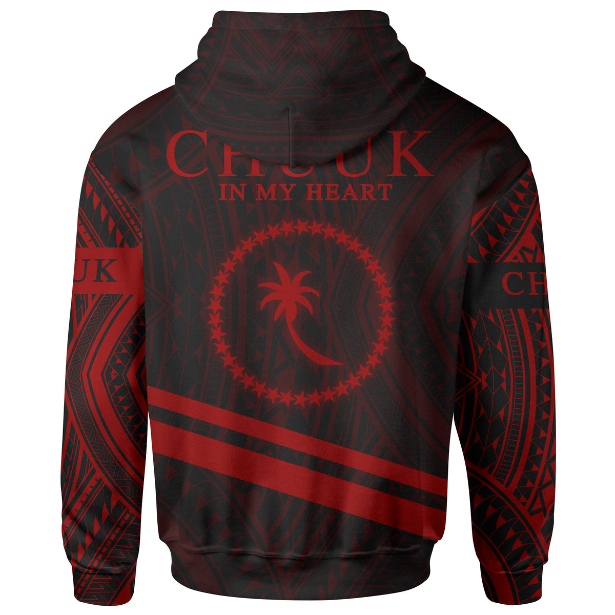 Chuuk State Hoodie In My Heart Style Red Polynesian Patterns - Polynesian Pride