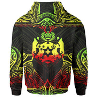 Tonga Zip up Hoodie Coat of Arms With Patterns Reggae Color - Polynesian Pride