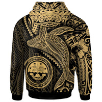 Federated States of Micronesia Zip up Hoodie Humpback Whale & Coat of Arms Gold - Polynesian Pride