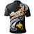 Papua New Guinea Polo Shirt PNG Seal Polynesian Patterns Plumeria (Black) - Polynesian Pride