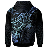 Polynesian Custom Zip up Hoodie Blue Turtle - Polynesian Pride