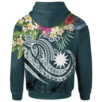 Nauru Polynesian Hoodie Summer Plumeria (Turquoise) - Polynesian Pride