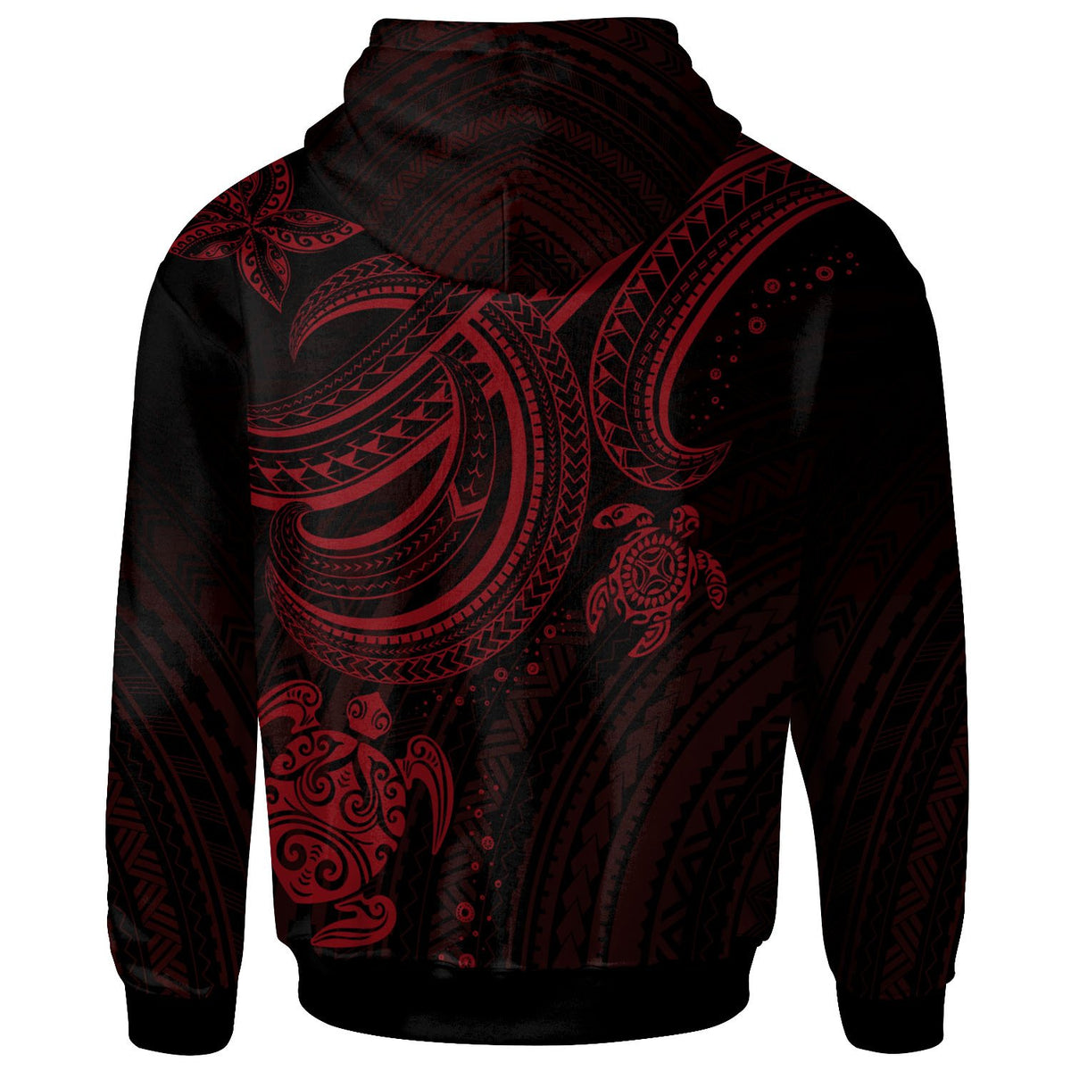 Polynesian Custom Hoodie Red Turtle - Polynesian Pride