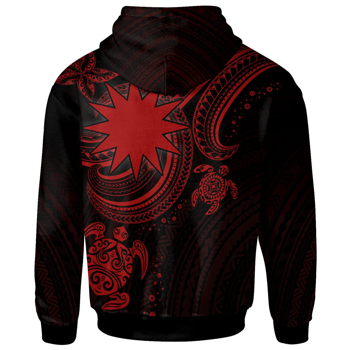Nauru Custom Hoodie Red Turtle - Polynesian Pride