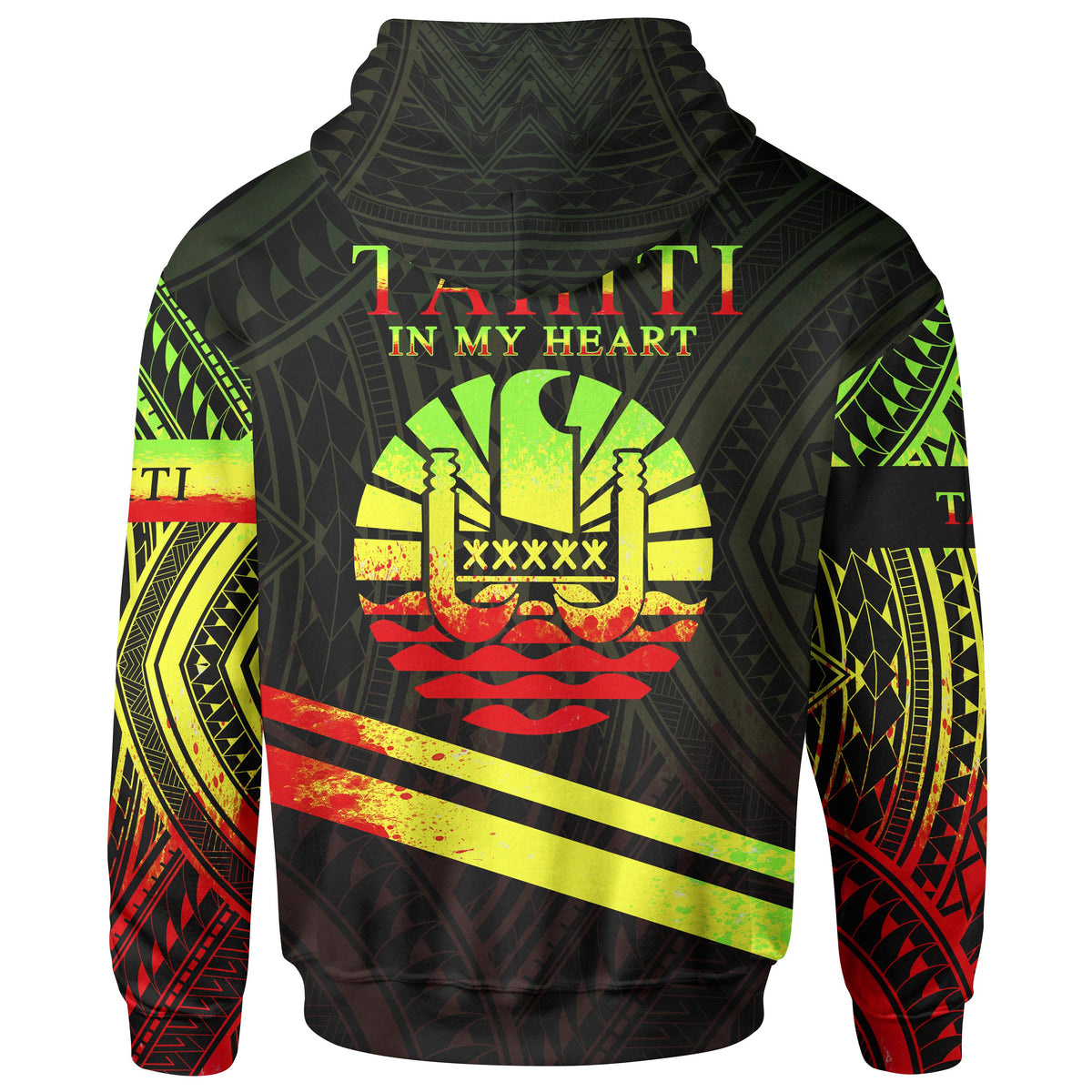 Tahiti Hoodie In My Heart Style Reggae Polynesian Patterns - Polynesian Pride