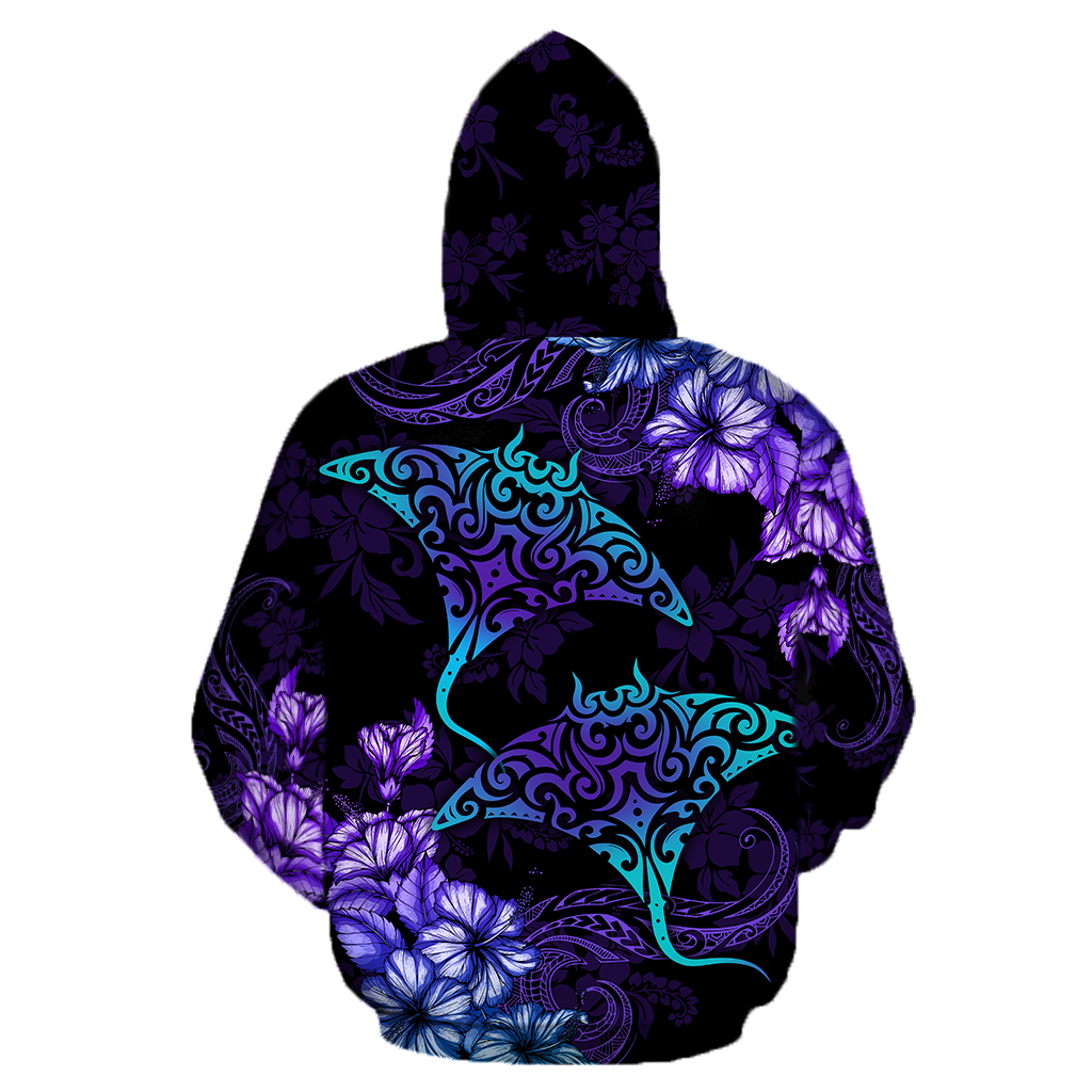 Beautiful Ray Hibiscus Polynesian Hoodie (Zip up) AH - Polynesian Pride