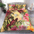 Chuuk State Bedding Set - Flowers Tropical With Sea Animals Pink - Polynesian Pride