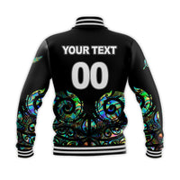 (Custom Personalised) New Zealand Rugby Baseball Jacket - Maori Fern Papua Shell style LT6 - Polynesian Pride