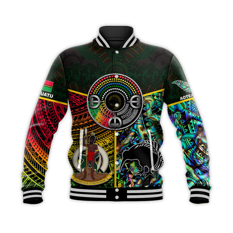 (Custom Personalised) Vanuatu Mix Maori And Aboriginal Baseball Jacket LT6 Unisex Art - Polynesian Pride