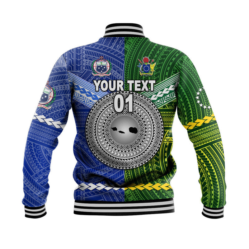 (Custom Personalised) Samoa And Cook Islands Baseball Jacket Together LT8 - Polynesian Pride
