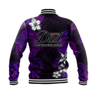 (Custom Personalised) Polynesian Fathers Day Baseball Jacket I Love You In Every Universe - Purple LT8 - Polynesian Pride