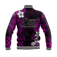 (Custom Personalised) Polynesian Fathers Day Baseball Jacket I Love You In Every Universe - Pink LT8 - Polynesian Pride