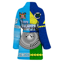 Happy Vanuatu Malampa Province And Fiji Day Bathrobe Together LT8 - Polynesian Pride