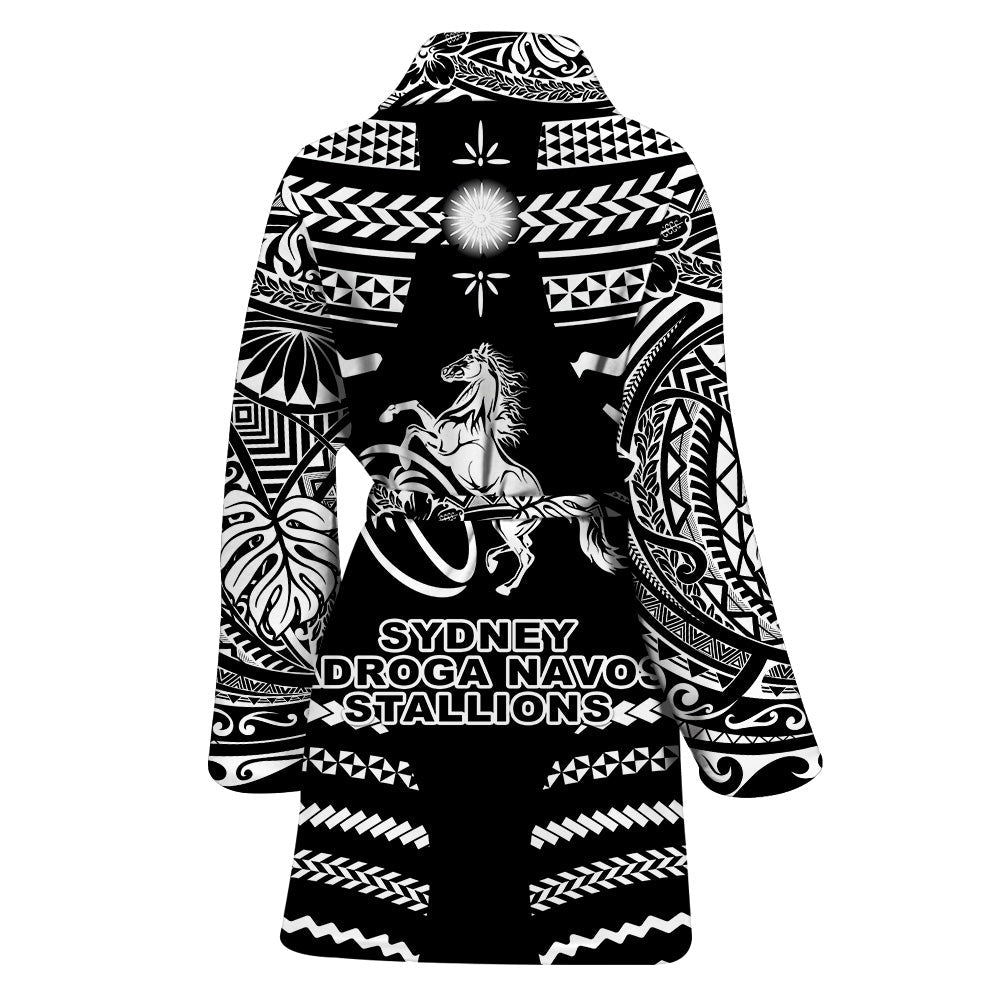 Fiji Rugby Bathrobe Sydney Nadroga Navosa Stallions Creative Style - Black LT8 - Polynesian Pride
