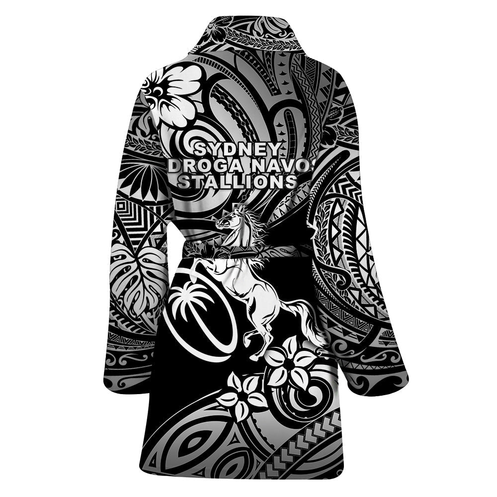 Fiji Rugby Bathrobe Sydney Nadroga Navosa Stallions Unique Vibes - Black LT8 - Polynesian Pride