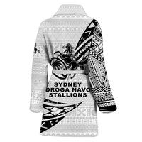 Fiji Rugby Bathrobe Sydney Nadroga Navosa Stallions Unique Version - White LT8 - Polynesian Pride