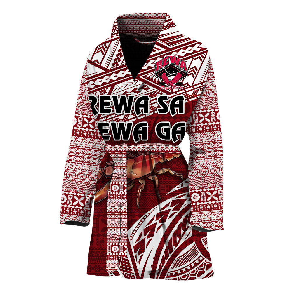 Fiji Rewa Rugby Bathrobe Simple Style - Red LT8 One Size Red - Polynesian Pride