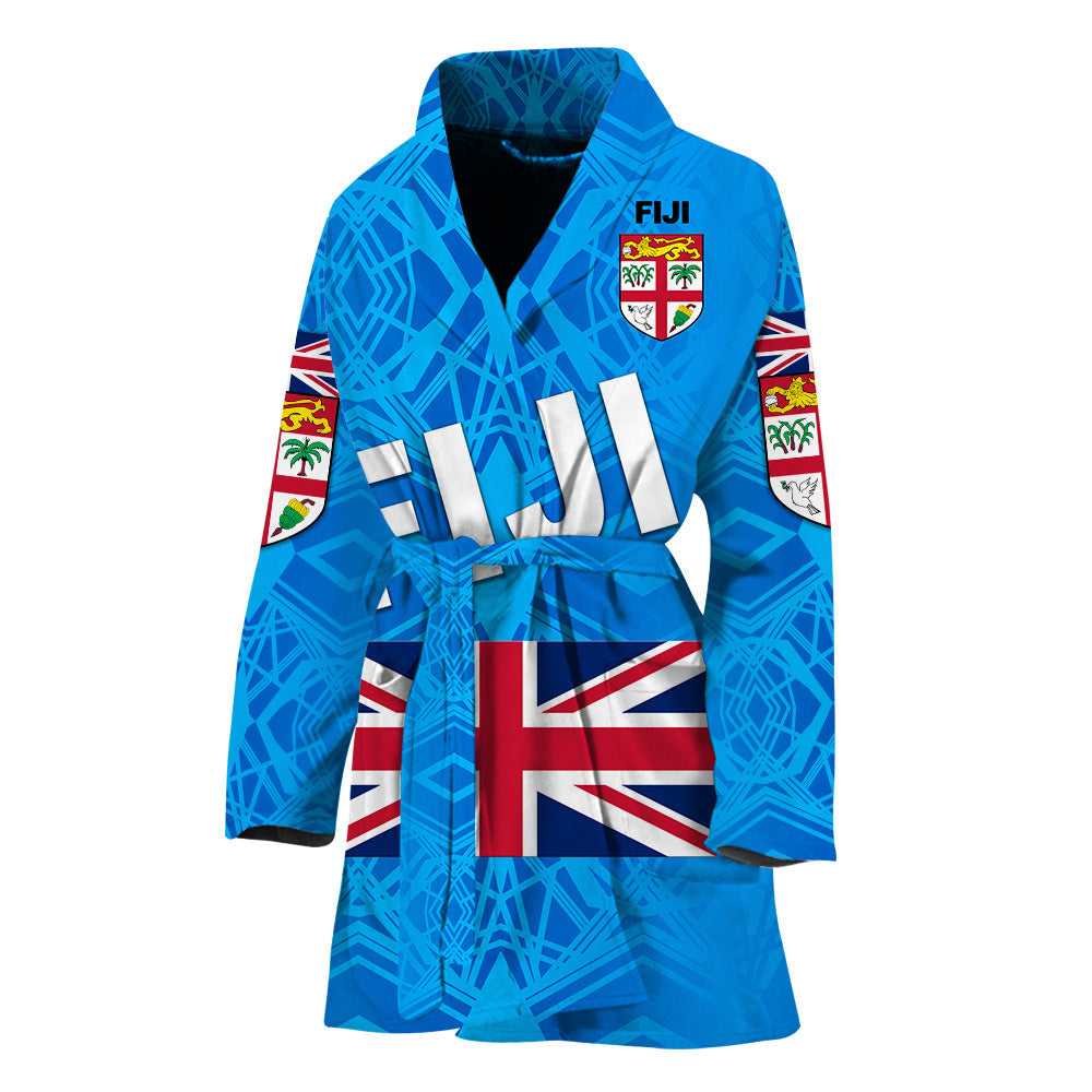 Fiji Day Bathrobe Flag Vibes LT8 One Size Blue - Polynesian Pride