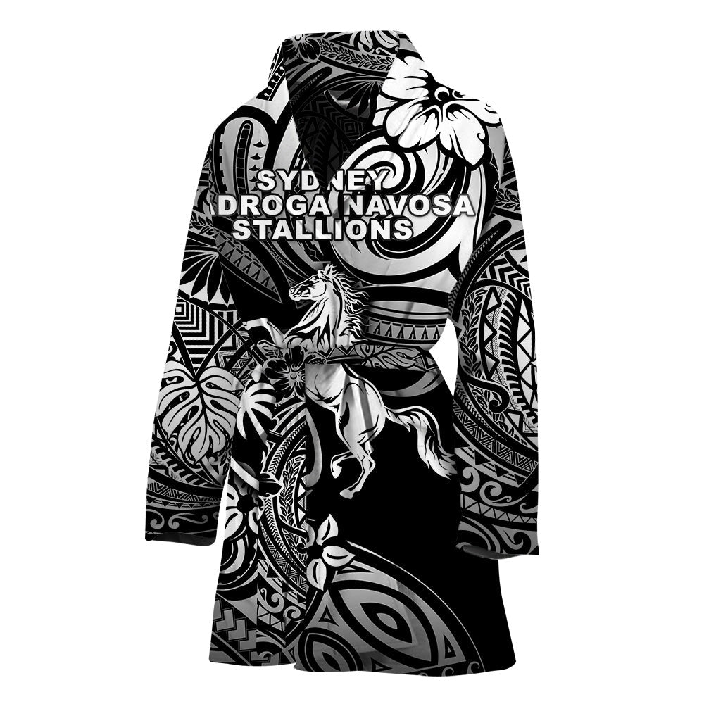 Fiji Rugby Bathrobe Sydney Nadroga Navosa Stallions Unique Vibes - Black LT8 One Size Black - Polynesian Pride