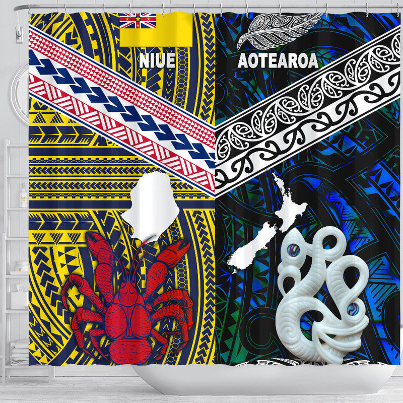 New Zealand And Niue Bathroom Set Together - Blue LT8 - Polynesian Pride