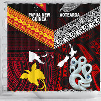 New Zealand And Papua New Guinea Bathroom Set Together - Red LT8 - Polynesian Pride