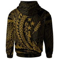 Kosrae State Zip Hoodie Gold Wings Style - Polynesian Pride