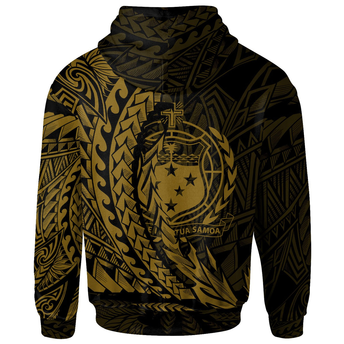 Samoa Zip Hoodie Gold Wings Style - Polynesian Pride
