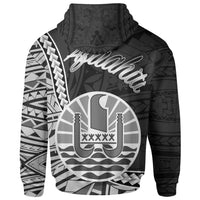 French Polynesia Zip Hoodie Afaahiti Seal of French Polynesia Polynesian Patterns - Polynesian Pride