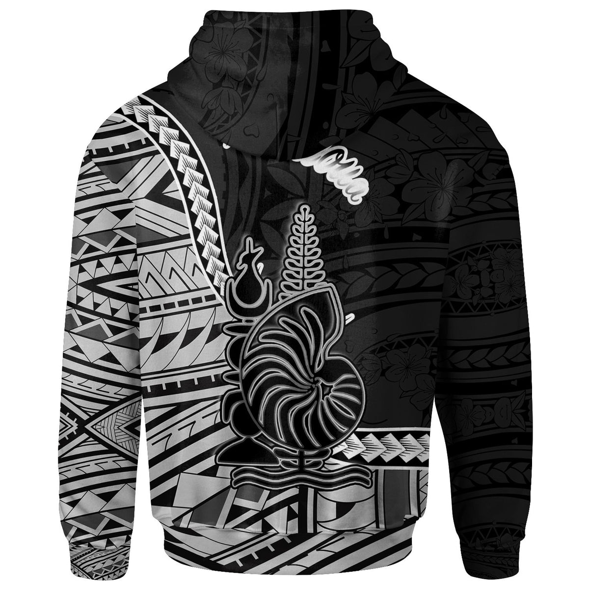 New Caledonia Islands Zip Hoodie Kouaoua Seal of New Caledonia Polynesian Patterns - Polynesian Pride