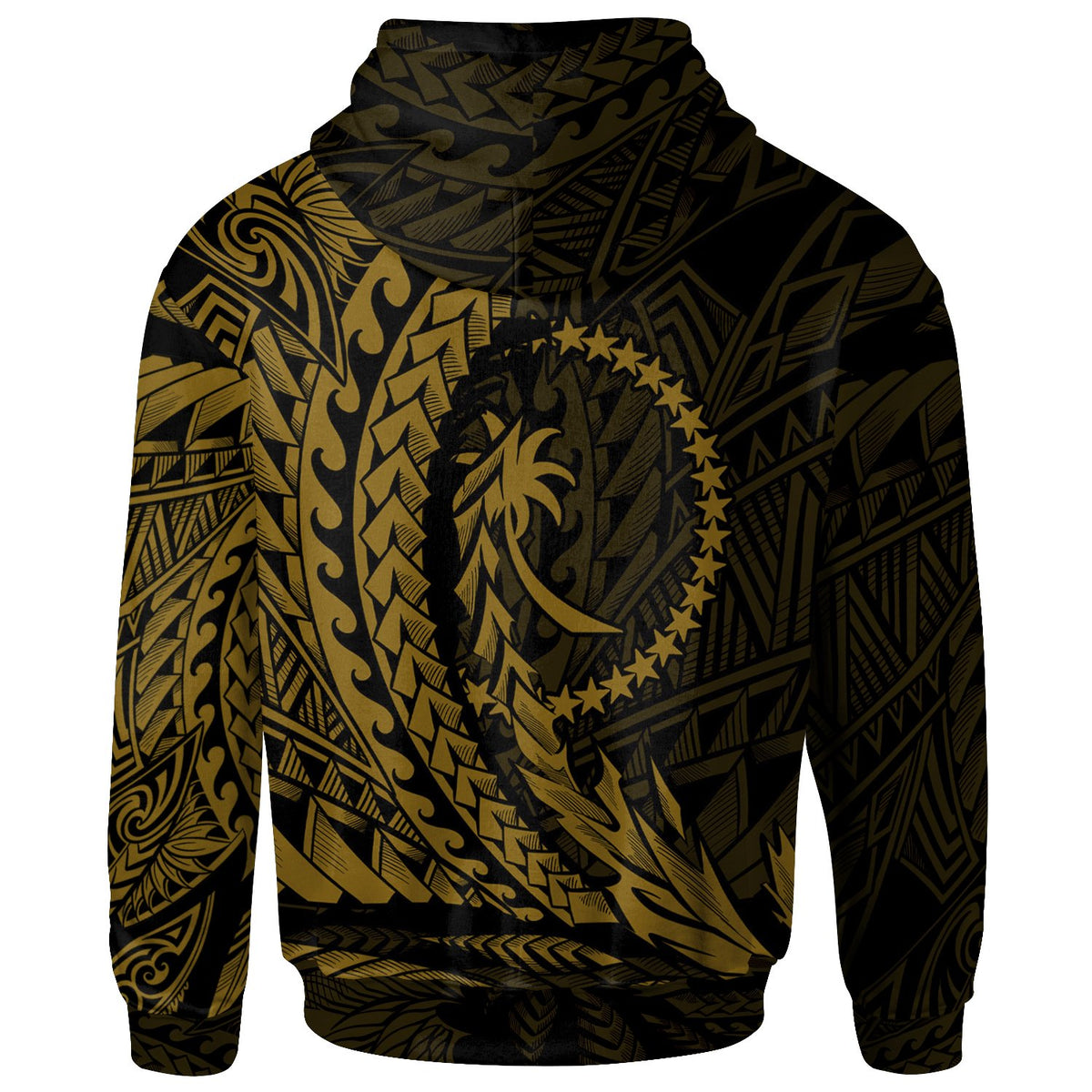 Chuuk State Hoodie Gold Custom Wings Style - Polynesian Pride