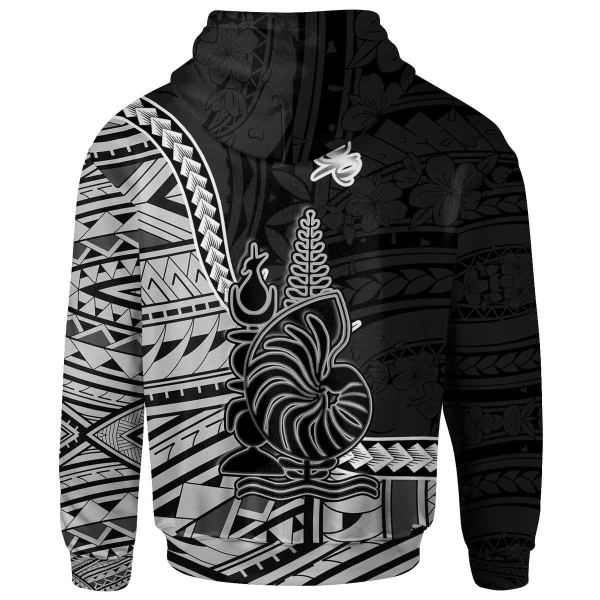 New Caledonia Islands Zip Hoodie Belep Seal of New Caledonia Polynesian Patterns - Polynesian Pride
