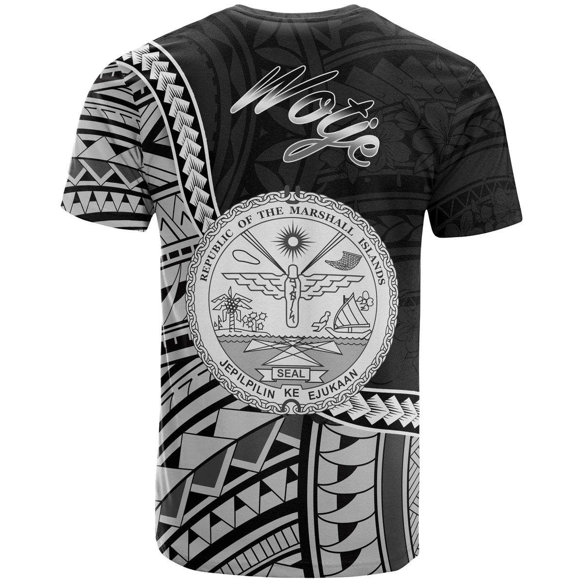 Marshall Islands T Shirt Wotje Seal Of Marshall Polynesian Patterns - Polynesian Pride