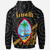 Guam Zip Hoodie Gold Tapa Patterns With Bamboo - Polynesian Pride