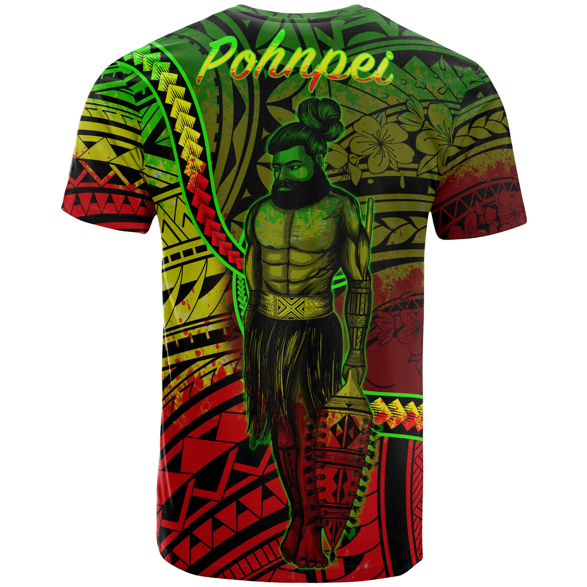 Pohnpei State T Shirt Seal Of Pohnpei State Polynesian Reggae Patterns - Polynesian Pride