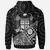 Fiji Zip Hoodie Black Tapa Patterns With Bamboo - Polynesian Pride