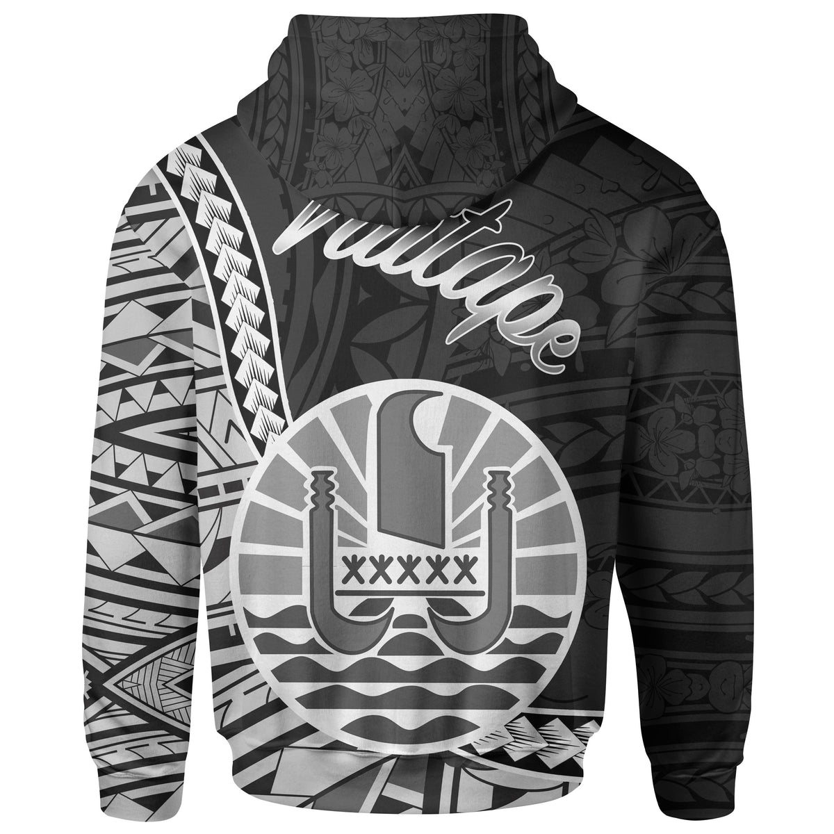 French Polynesia Hoodie Vaitape Seal of French Polynesia Polynesian Patterns - Polynesian Pride