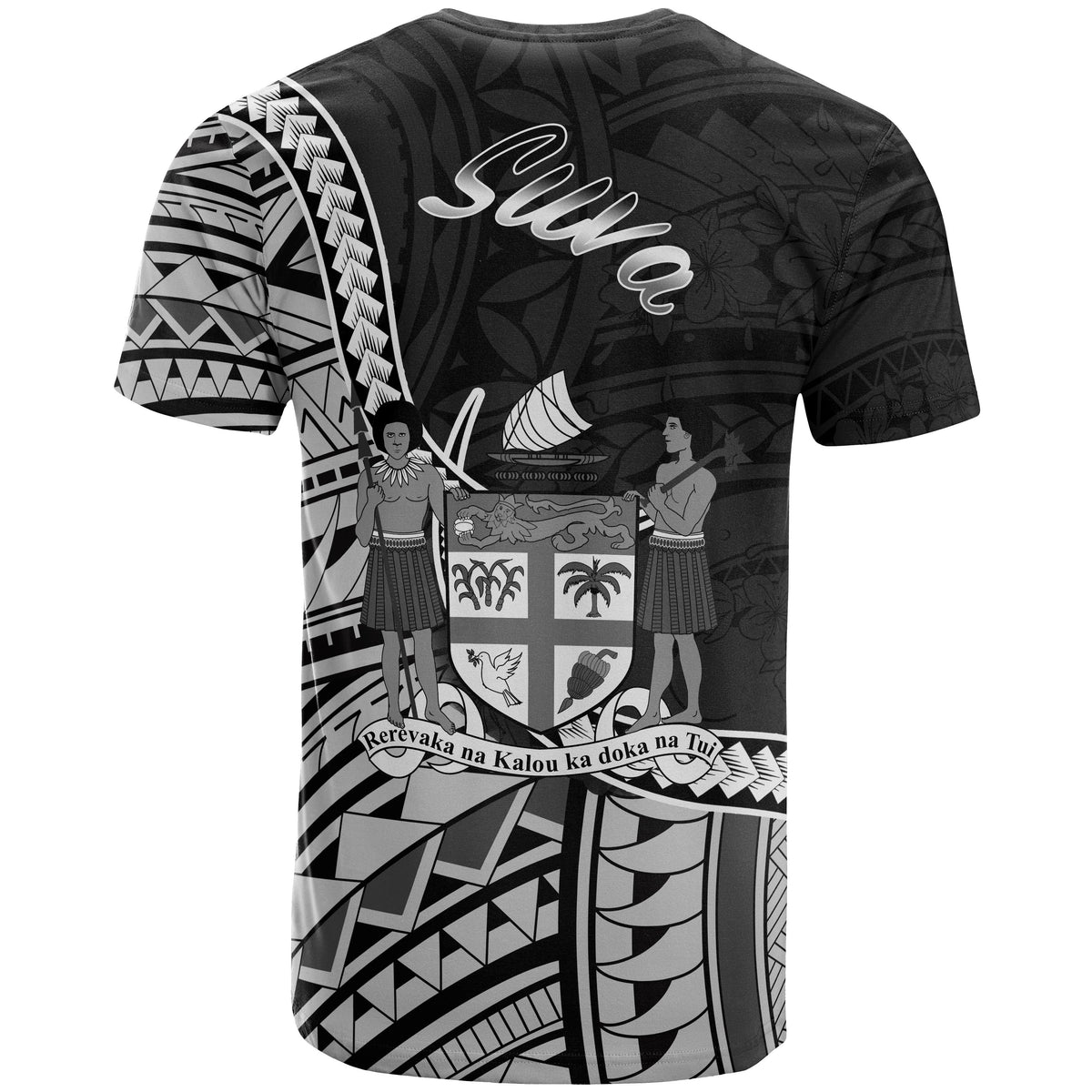 Fiji T Shirt Suva Seal of Fiji Polynesian Patterns - Polynesian Pride