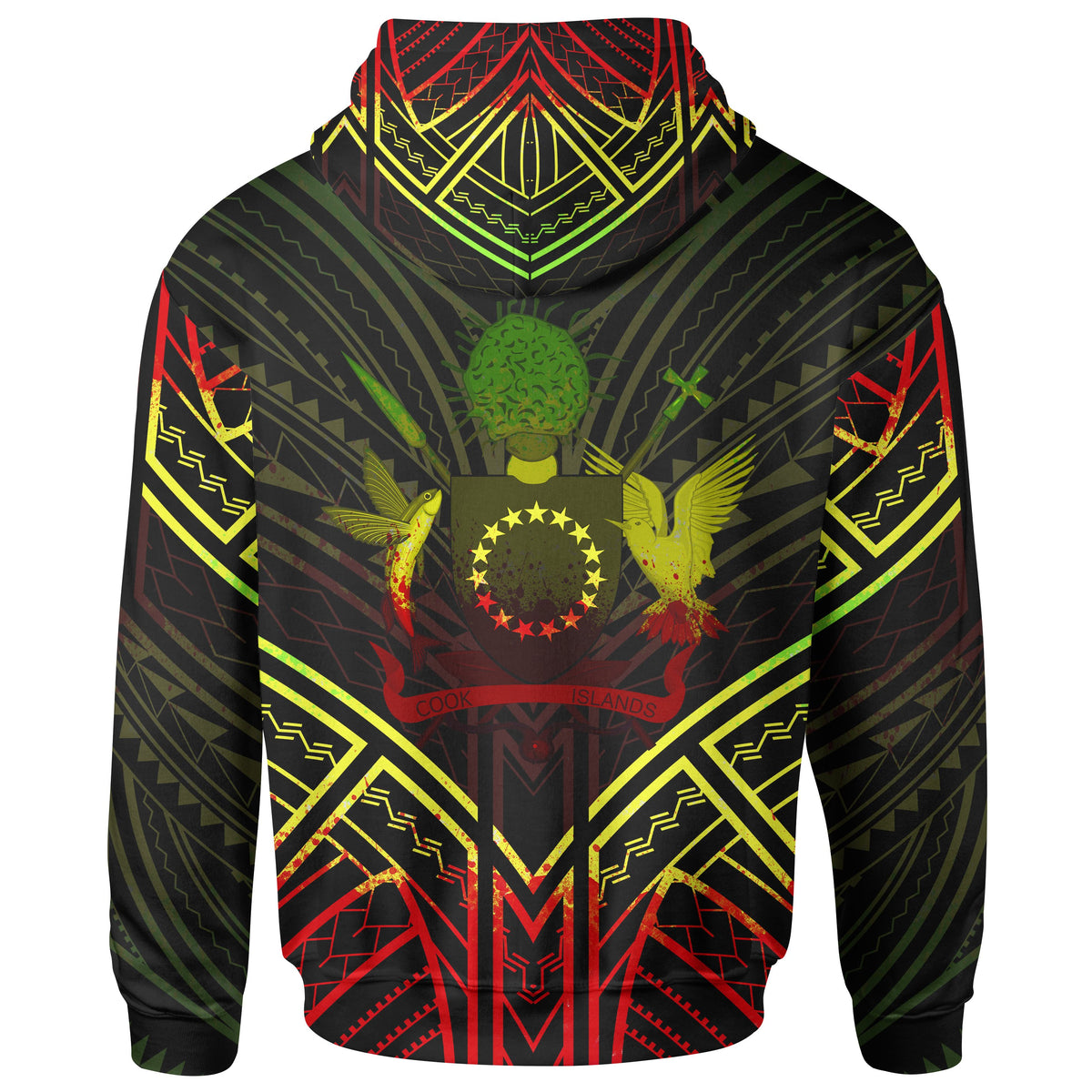 Cook Islands Zip Hoodie Cook Islands Seal Reggae Tribal Patterns - Polynesian Pride