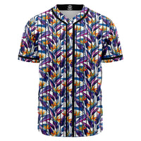 Tropical Strelitzia Baseball Jersey Black - Polynesian Pride