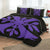 Hawaiian Royal Pattern Quilt Bed Set - Black And Purple - F3 Style - AH - Polynesian Pride