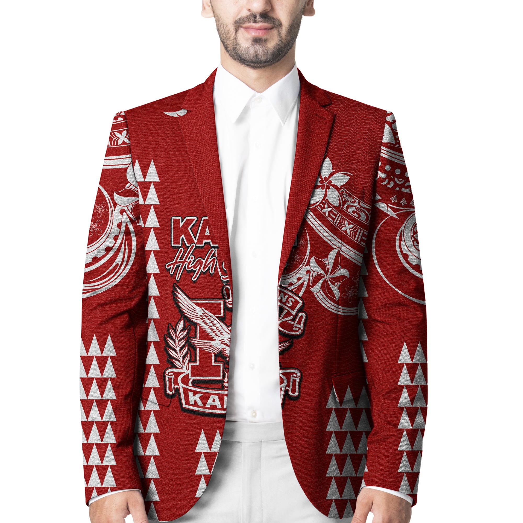 Hawaii High School- Kalani Blazer Mix Kakau LT6 Unisex Red - Polynesian Pride